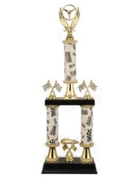 2 Post Trophies - Racing Theme